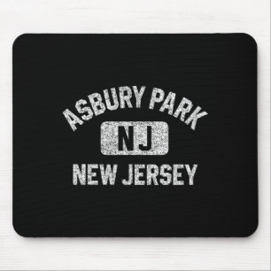 Asbury Park New Jersey Gym Style Distressed White  Mouse Pad