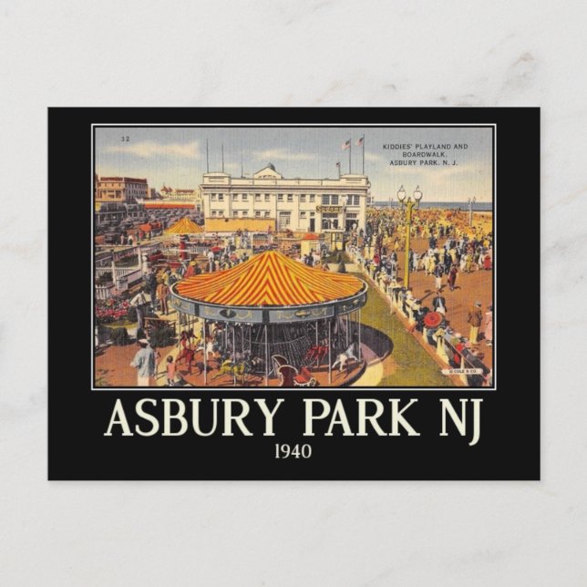 Asbury Park, New Jersey, Vintage Postcard (Front)