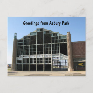 Asbury Park NJ Boardwalk and Casino Building Postcard