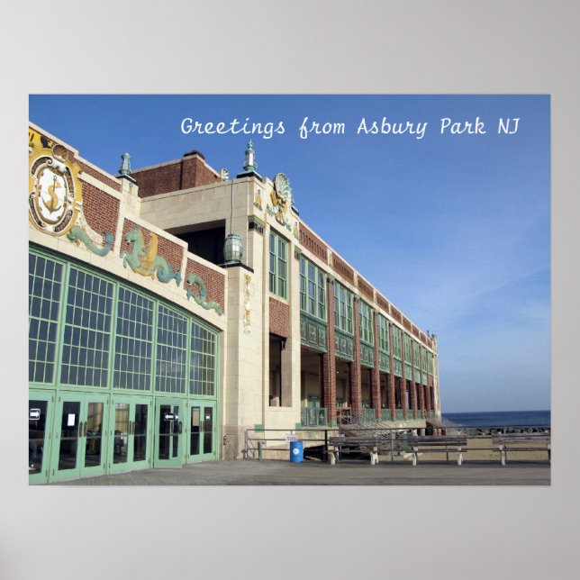 Asbury Park NJ boardwalk - Convention Hall Poster (Front)