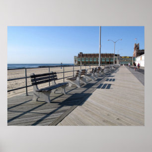 Asbury Park NJ Boardwalk Cyclists Poster