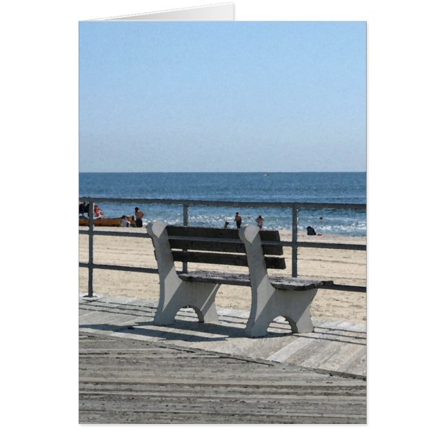 Asbury Park NJ Boardwalk - Lone Bench (Front)
