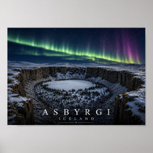 Ásbyrgi Canyon Iceland A4 Poster