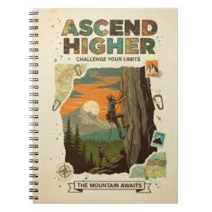 Ascend Higher Mountain Climbing Adventure Art Notebook