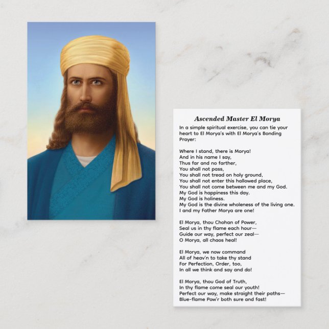 Ascended Master El Morya Lord of the First Ray Business Card (Front/Back)