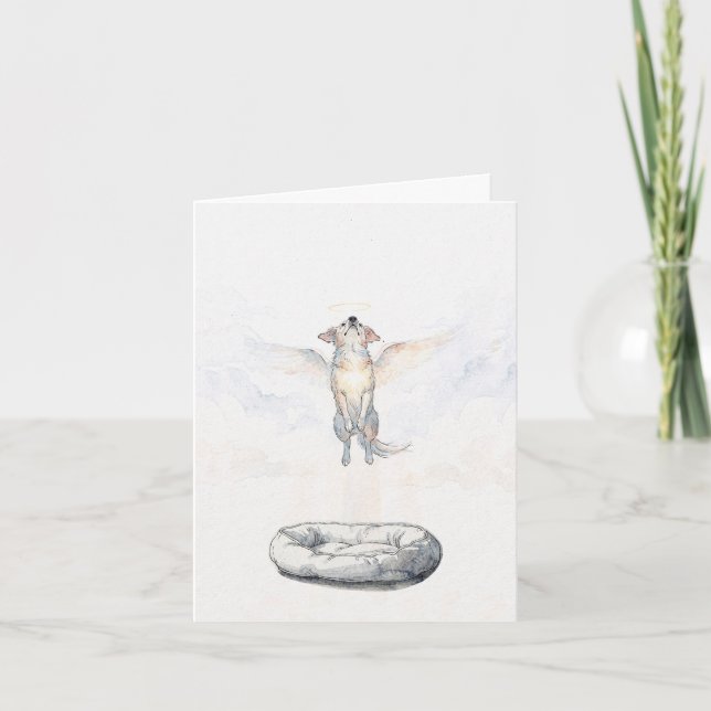 Ascending Angel Dog Pet Loss Card (Front)