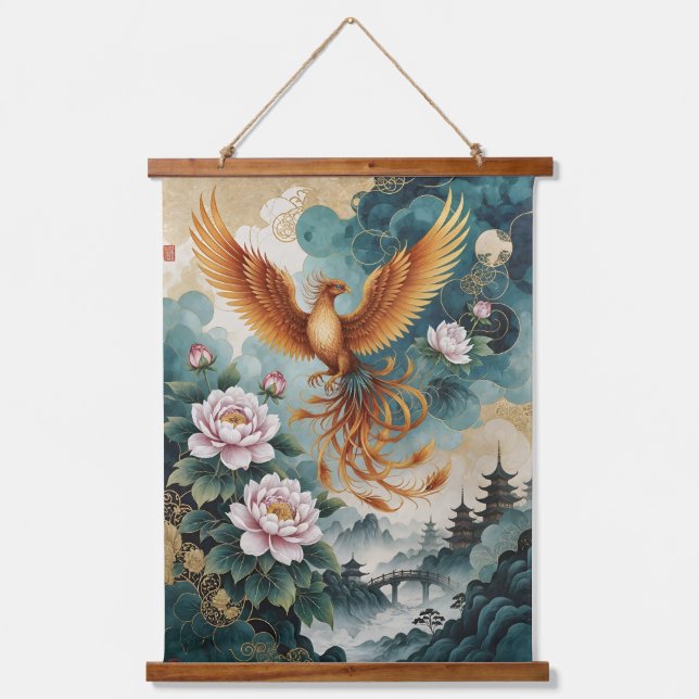 Ascending Phoenix Hanging Tapestry (Front)