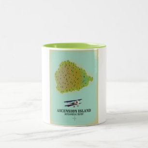 Ascension island british overseas territory map Two-Tone coffee mug