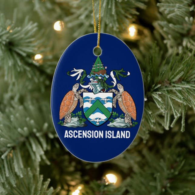 Ascension Island coat of arms Ceramic Tree Decoration (Tree)