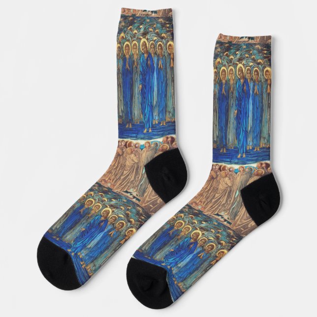 Ascension of Christ by Edward Burne Jones Socks (Left)