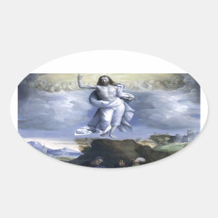 Ascension of Christ by Garofalo 1520.jpg Oval Sticker