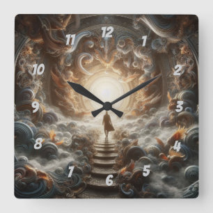 Ascension to the Light Square Wall Clock