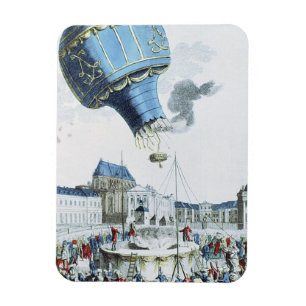 Ascent of the Montgolfier brothers hot-air balloon Magnet
