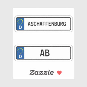 Aschaffenburg kennzeichen, German Car License Plat