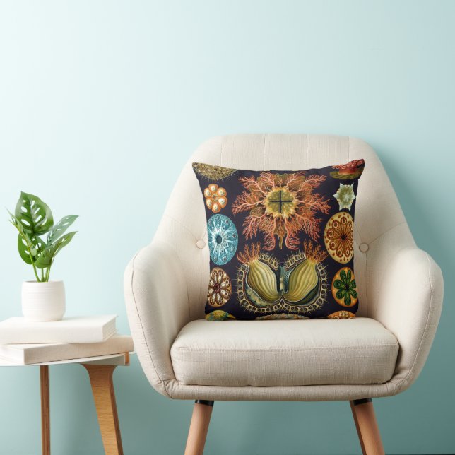 Ascidiae by Ernst Haeckel, Vintage Marine Animals Cushion (Chair)