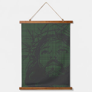 ASCII Art Jesus Crown Of Thorns John 19:30 Hanging Tapestry