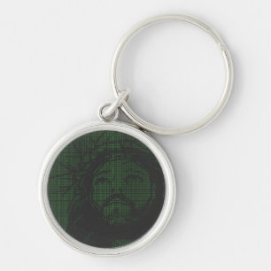 ASCII Art Jesus Crown Of Thorns John 19:30 Key Ring