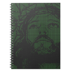 ASCII Art Jesus Crown Of Thorns John 19:30 Notebook