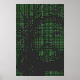 ASCII Art Jesus Crown Of Thorns John 19:30 Poster