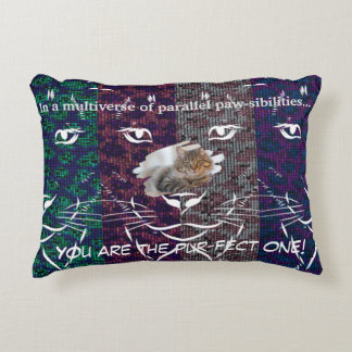 Ascii multi-coloured pixelated cats decorative cushion