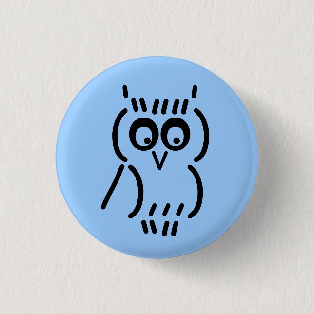 ASCII Owl 3 Cm Round Badge (Front)