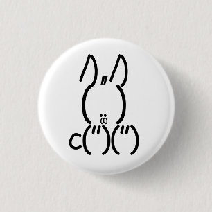 ASCII Rabbit 3 Cm Round Badge