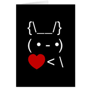 ASCII Text Art Bunny Rabbit Take Heart Back Card