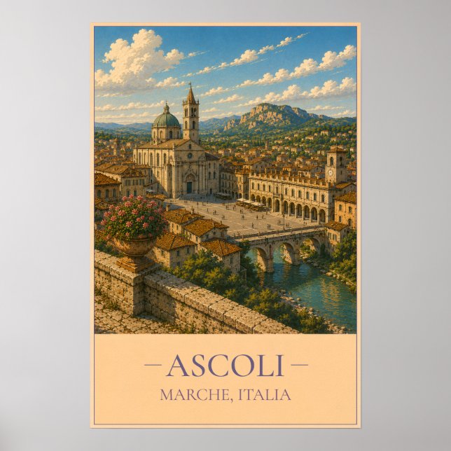 Ascoli, Italy – Vintage Travel Poster (Front)