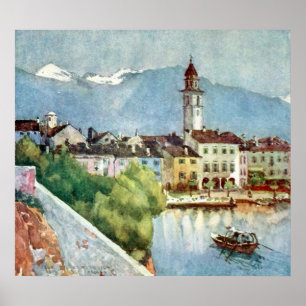 Ascona on Lake Maggiore, Switzerland 1918. Anon. L Poster