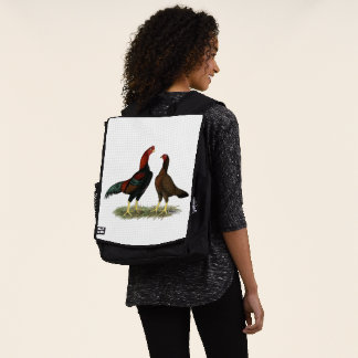 Aseel Black Red Chickens Backpack
