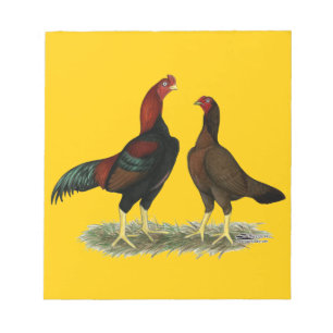 Aseel Black Red Chickens Notepad