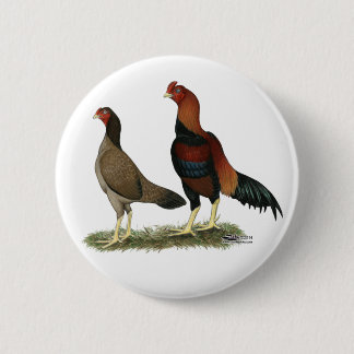 Aseel Wheaten Chickens 6 Cm Round Badge
