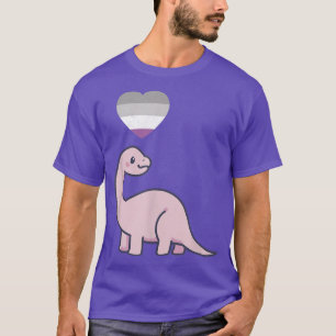 Aseual Dinosaur LGBTQIA Pride Flag Kawaii Anime Ae T-Shirt