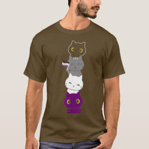 Aseuality Flag Animal Cat Ace Pride Demiseual T-Shirt