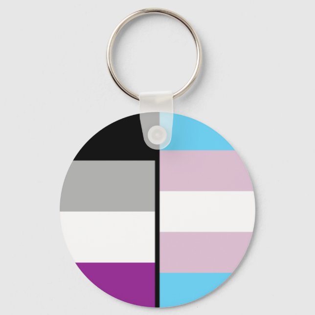 Asexual and Trans Flag Key Chain (Front)