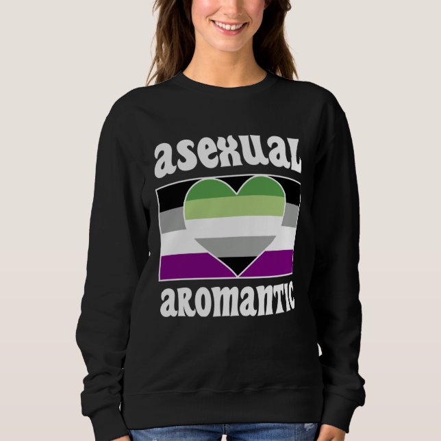 Asexual Aromantic Pride Flag Cute  Ace Aesthetic Sweatshirt (Front)