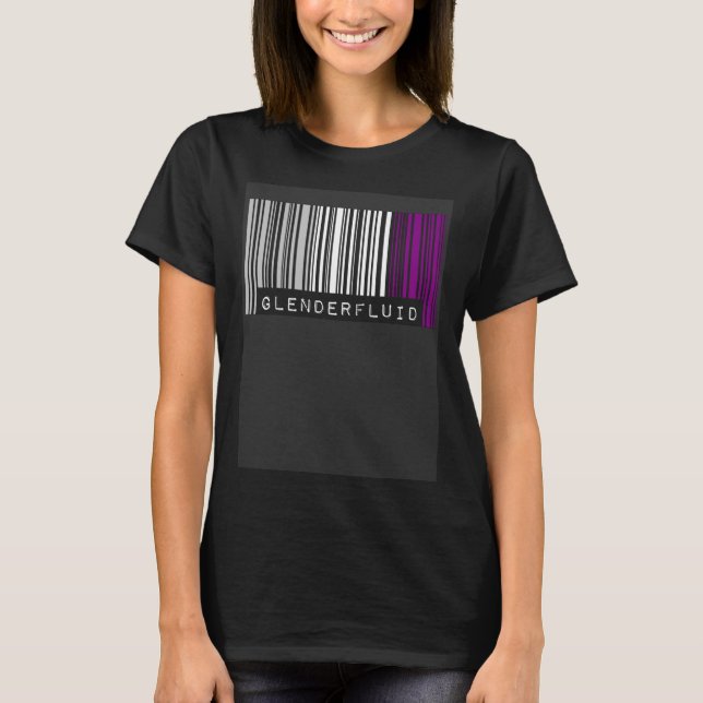 Asexual Barcode Pride Genderfluid Cute Ace Aesthet T-Shirt (Front)