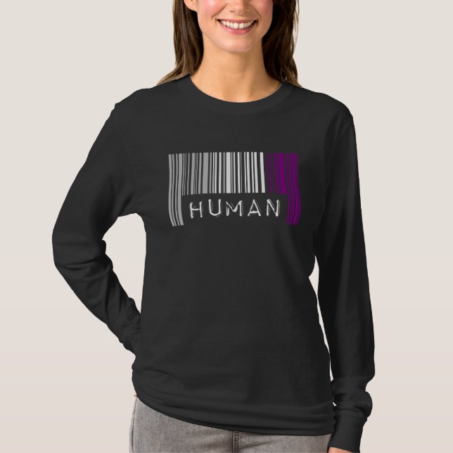 Asexual Barcode Pride Human Cute Ace Aesthetic LGB T-Shirt (Front)