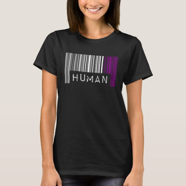 Asexual Barcode Pride Human Cute Ace Aesthetic LGB T-Shirt (Front)