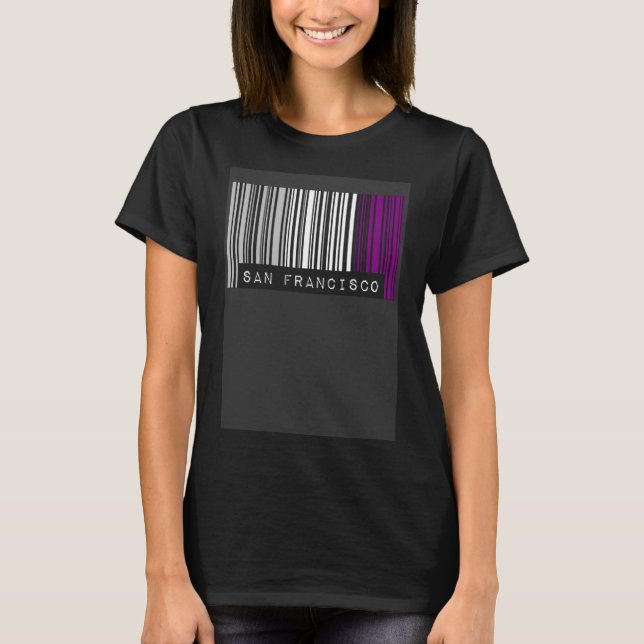 Asexual Barcode Pride San Francisco California Cut T-Shirt (Front)