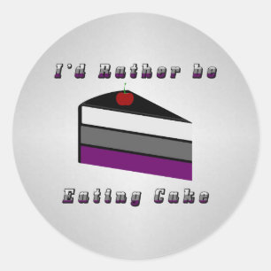 Asexual Cake Classic Round Sticker