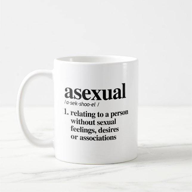 Asexual Definition - Defined LGBTQ Terms - Coffee Mug (Left)