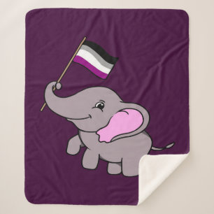Asexual Elephant Design Sherpa Blanket