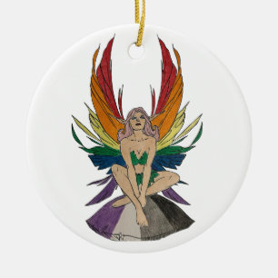 Asexual Faerie Ceramic Tree Decoration
