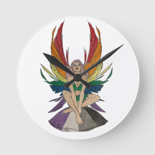 Asexual Faerie Round Clock
