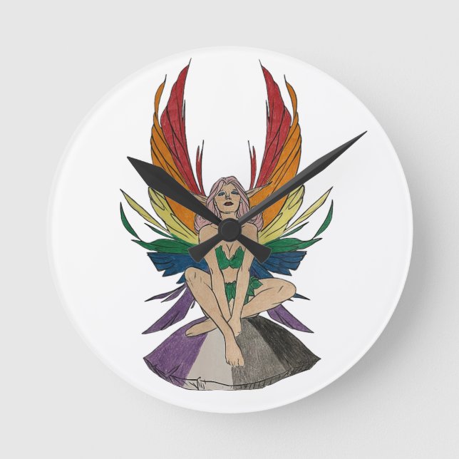Asexual Faerie Round Clock (Front)