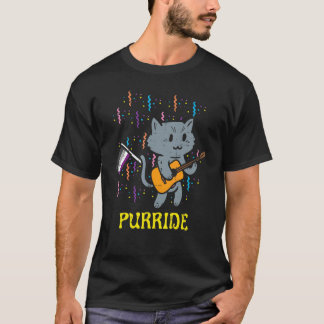 Asexual Flag Cat Guitar Purride Ace Pride Lgbtq Al T-Shirt