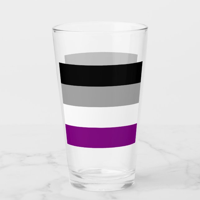 Asexual Flag Glass Cup (Front)