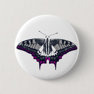 Asexual Flag Swallowtail Butterfly 6 Cm Round Badge