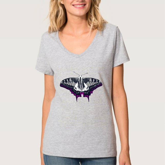 Asexual Flag Swallowtail Butterfly T-Shirt (Front)